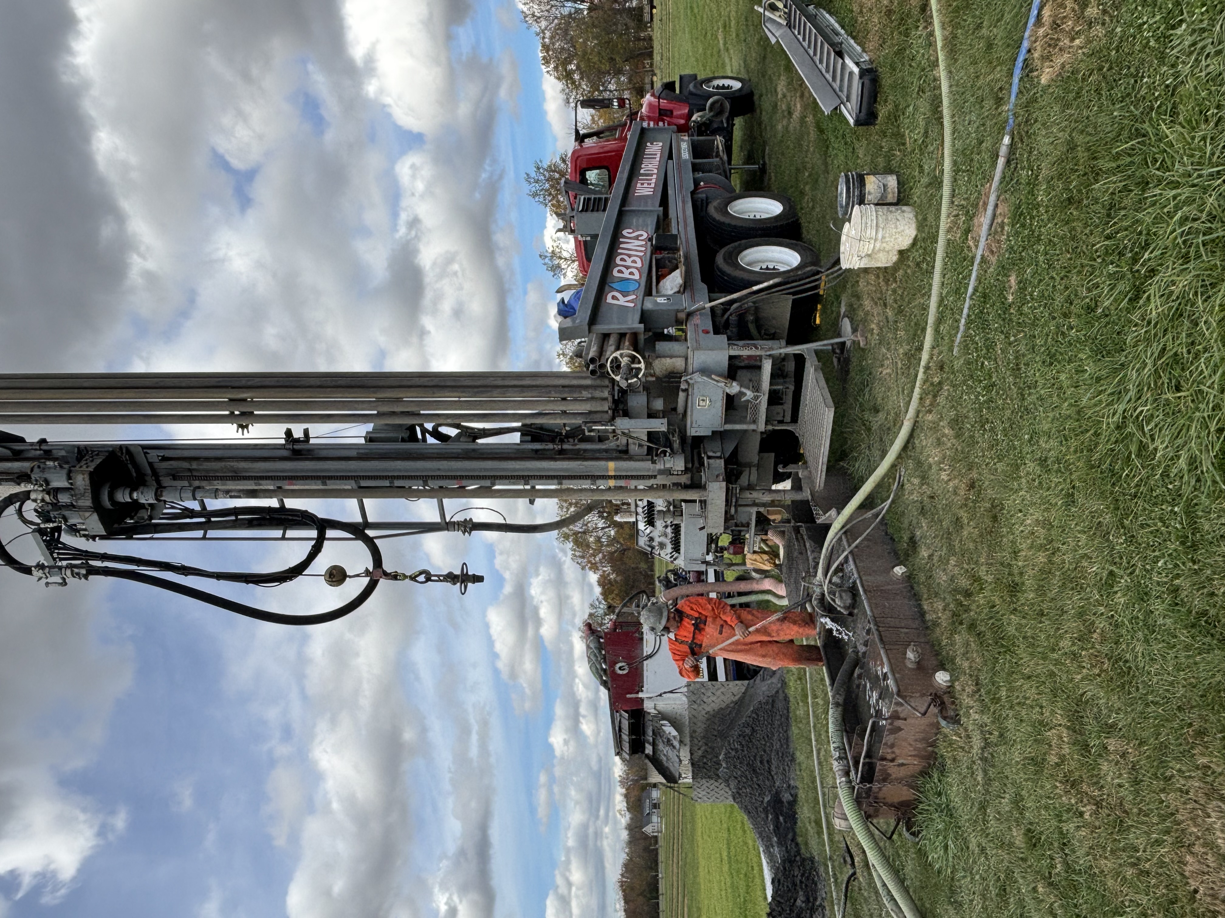 Professional well drilling setup in New Jersey